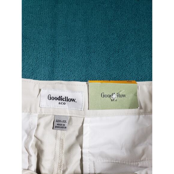Goodfellow Pants Size 32x32 Mens Beige Chino Khaki Stretch Work Pleated NWT - Picture 5 of 15